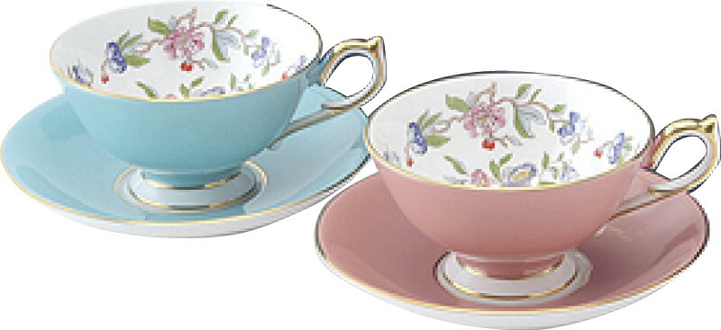 【ラッピング無料】エインズレイ ペンブロック ペア ティーカップ ＆ ソーサー 290100608/408C