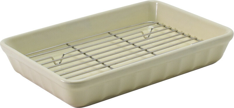 【ラッピング無料】網付きオーブンベーカー クリーム 111010 食器