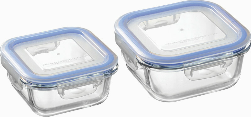 【ラッピング無料】レッシュ 耐熱ガラス容器 2Pセット ME-7395 保存容器 キャニスター