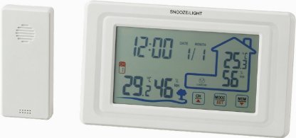 【ラッピング無料】ワイヤレス 室外 温湿度計付クロック 6181-23 置き時計