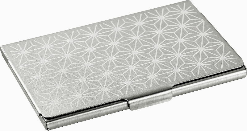 【ラッピング無料】国産 燕熟の技 WAGARAアルミカードケース 麻の葉 EJAC-150B 日本製 名刺入れ