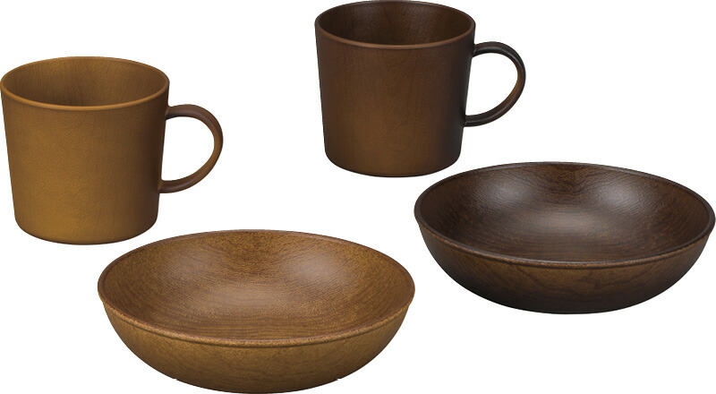 【ラッピング無料】国産 Woody ラウンドボウル・カップ 2P 16922 日本製 サラダボウル