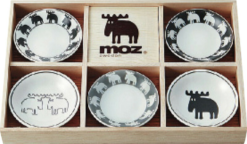 【ラッピング無料】国産 MOZ MOZ01 小皿５枚セット(木箱入り) 50053 日本製 プレート