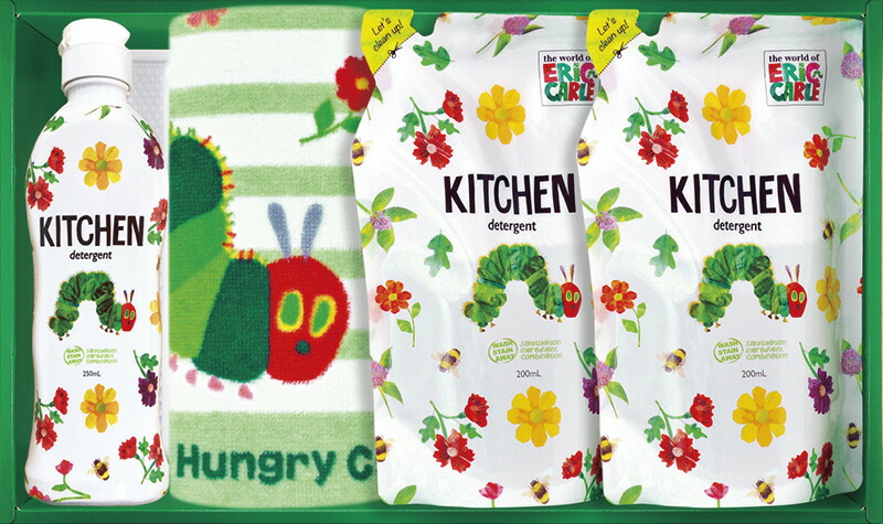 【ラッピング無料】はらぺこあおむし キッチン洗剤セット H-15AZ 食器洗剤詰替用 食器洗剤 ウォッシュタオル