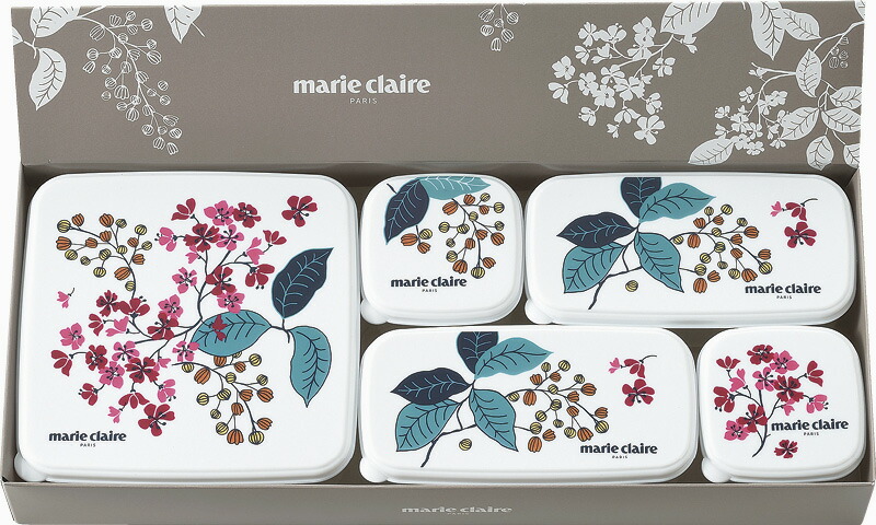 【ラッピング無料】国産 マリ･クレール フレンチライラック シール容器5点セット MC-672 日本製 保存容器 キャニスター