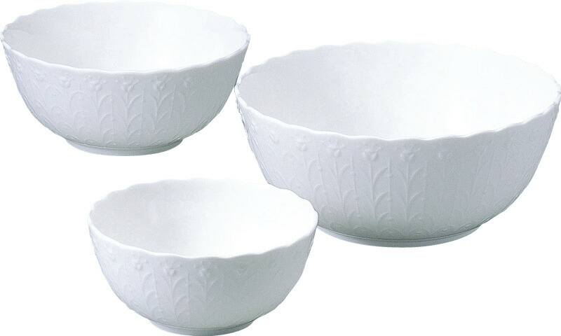 【ラッピング無料】ナルミ シルキーホワイト 入れ子ボウルセット 9968-2146 7P サラダボウル