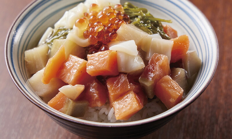 【ラッピング無料】たっぷり海鮮丼 PFKD-001 海鮮丼(メカジキ サーモン - 画像 (3)