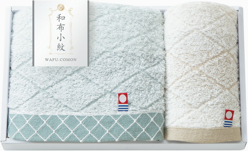 【ラッピング無料】国産 和布小紋 Modern フェイスタオル ＆ ウォッシュタオル KWFK-151 綿100% 日本製
