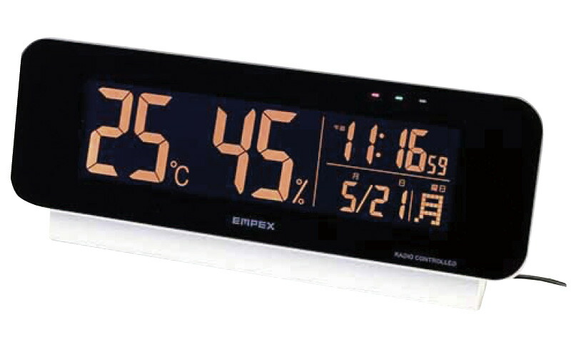 【ラッピング無料】エンペックス 電波時計付デジタル 温･湿度計 TD-8262 置き時計 - 画像 (3)