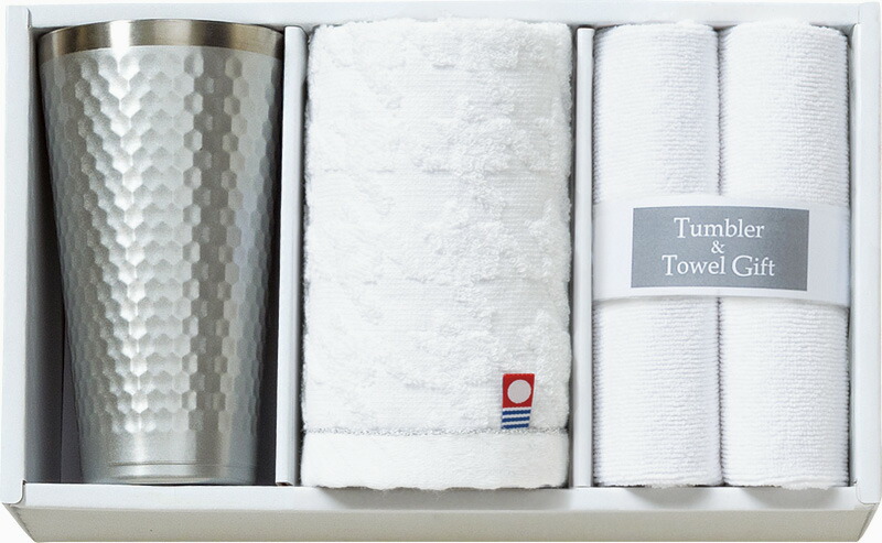 【ラッピング無料】タンブラー420ml ＆ 今治産タオルセット TBR-036 マイクロファイバークロス ウォッシュタオル