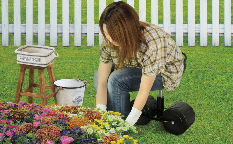 【ラッピング無料】作業用大型タイヤ付きチェアー(組立式) LMR-5 - 画像 (3)