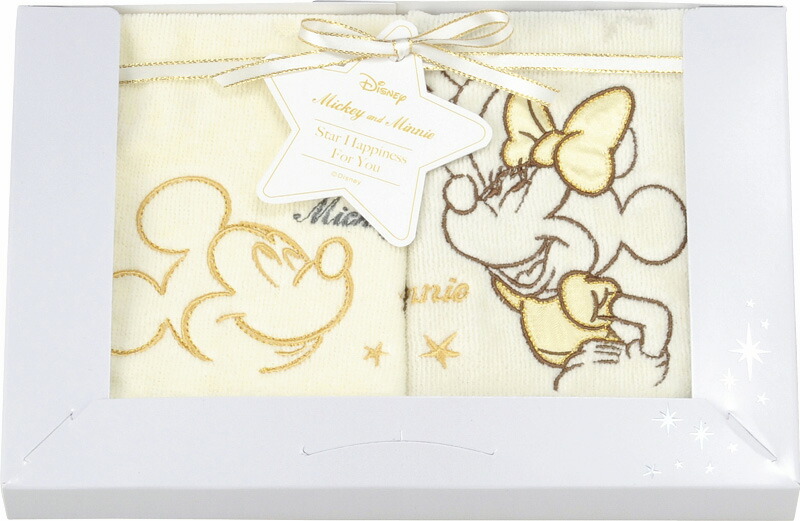 【ラッピング無料】ディズニー スターハピネス ウォッシュタオル 2P DS-9015 綿100%
