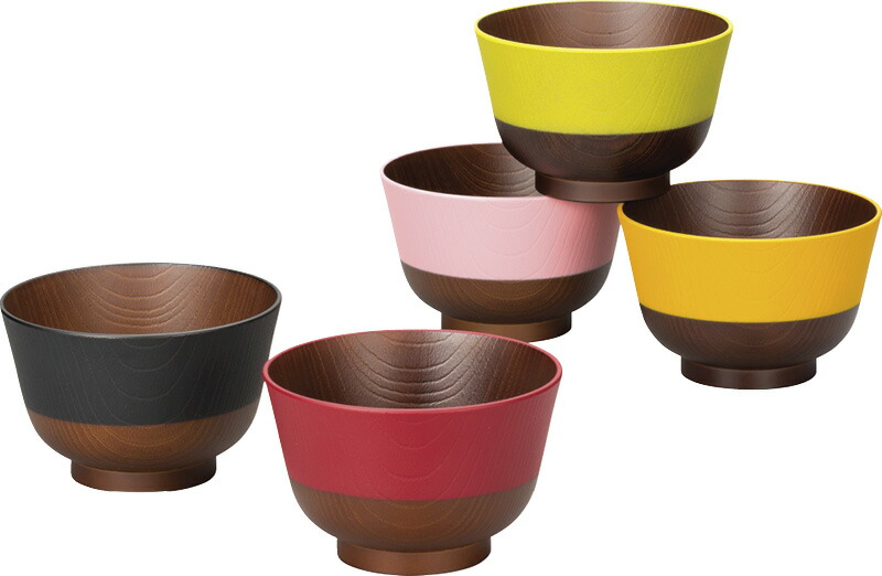 【ラッピング無料】国産 日本伝統色 汁椀5客 85583 日本製 レビュー