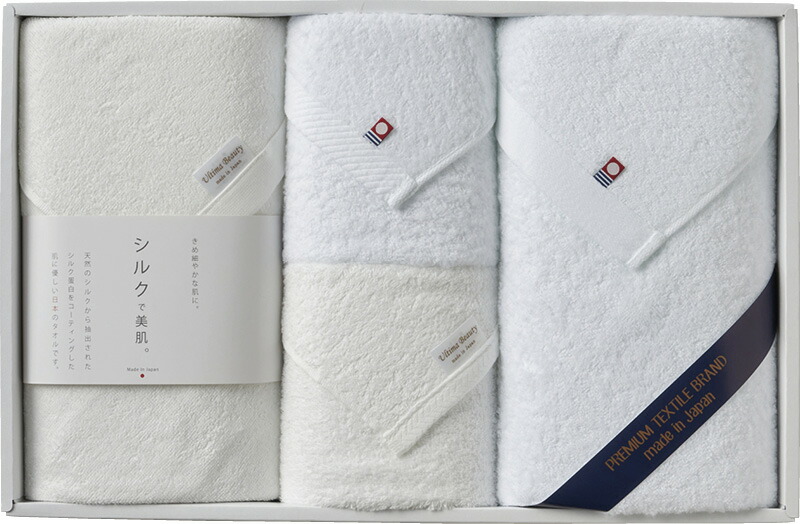 【ラッピング無料】国産 シルクプロテイン加工 & 今治起毛 プレミアムタオルセット SK-8001 綿100% 日本製 ワイドバスタオル 今治起毛加工バスタオル フェイスタオル 今治起毛加工フェイスタオル