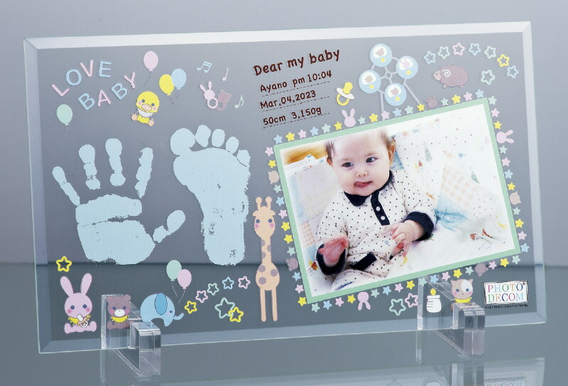 【ラッピング無料】フォトデコム クリアガラス手形足形お仕立て券 PDM10101 絵画 フラワー アート フレーム - 画像 (3)