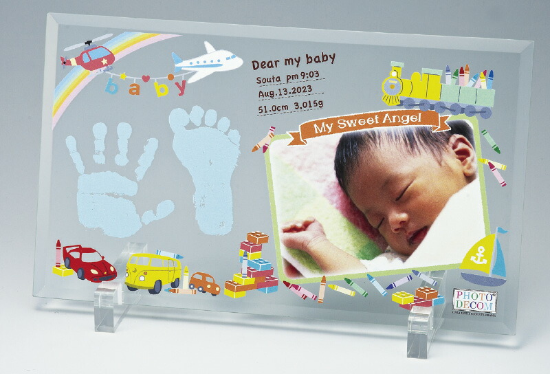 【ラッピング無料】フォトデコム クリアガラス手形足形お仕立て券 PDM10101 絵画 フラワー アート フレーム - 画像 (4)