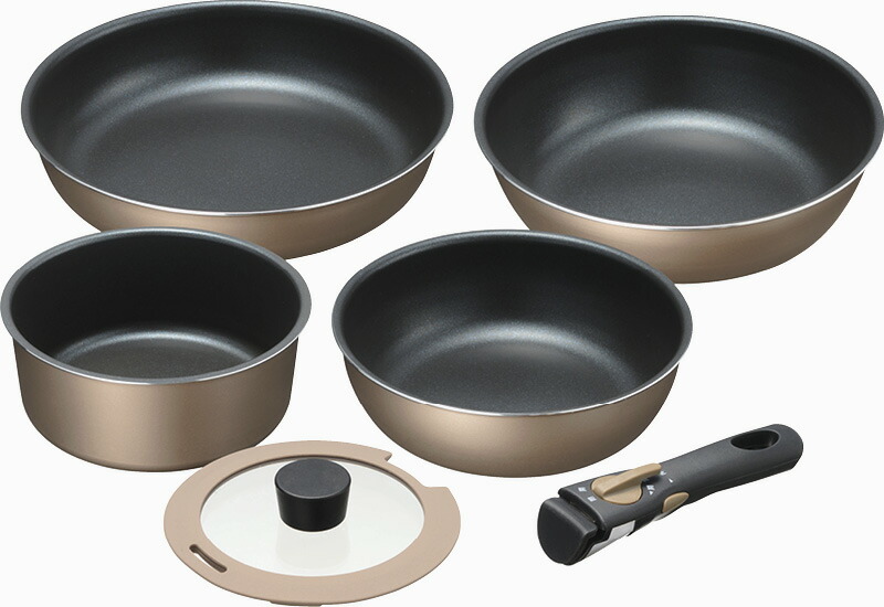 【ラッピング無料】ブラナーノ IH対応着脱ハンドル鍋4点セット MB-2441 片手鍋 ディープパン いため鍋 フライパン