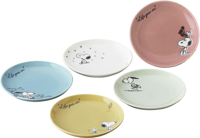 【ラッピング無料】国産 ピーナッツ シーズン ファイブプレートセット SN610-57 日本製 皿