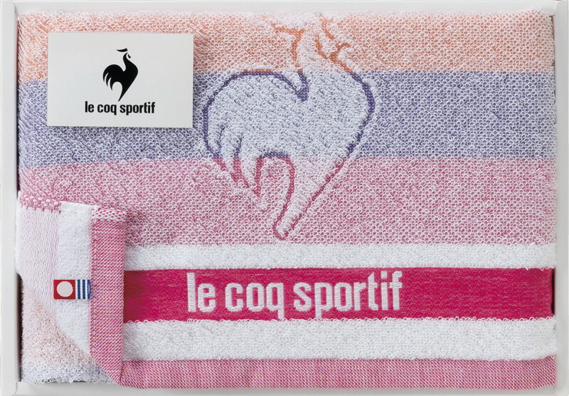 【ラッピング無料】国産 le coq sportif ルコック ビッグロゴ スポーツタオル ピンク LQ2302 ST1P PK 綿100% 日本製