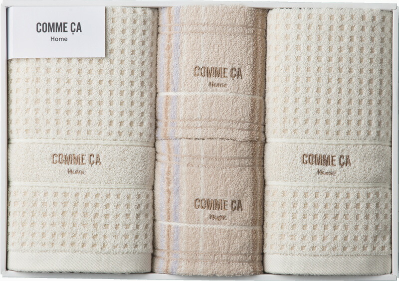 【ラッピング無料】コムサホーム フラン フェイスタオル 2P ＆ ウォッシュタオル 2P 22709-55730-231 綿100%