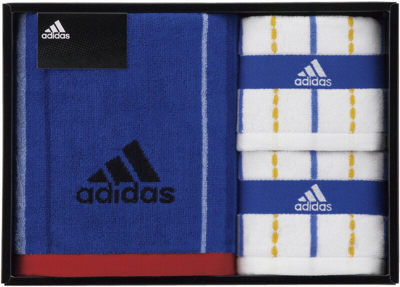 【ラッピング無料】アディダス ブラオ スポーツタオル ＆ タオルハンカチ 2P 06-3629250 綿100%