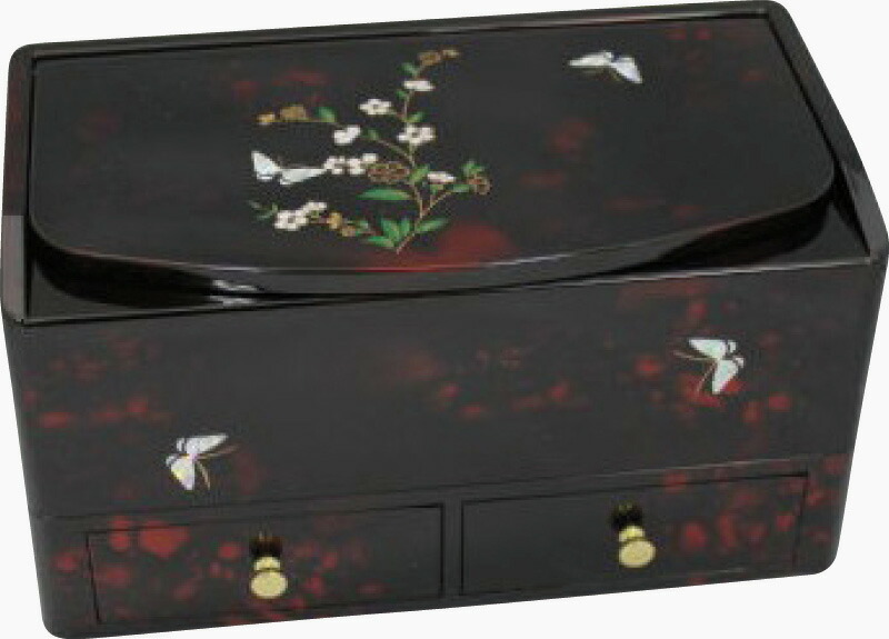 【ラッピング無料】国産 ルビー蝶 ティッシュボックス 小物入れ 2674 日本製 ケース