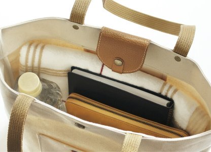 【ラッピング無料】国産 HaL 倉敷産帆布×姫路レザー Aライントート HAL88080-BE 日本製 トートバッグ - 画像 (4)