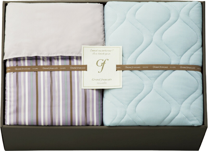 【ラッピング無料】グランフランセヌーベル ウォッシャブルケット & クール接触冷感敷パット グレージュ GFN4158GE 敷きパッド