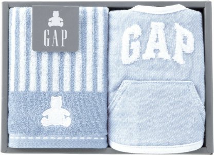 【ラッピング無料】ベビー GAP ウォッシュタオル & スタイ ブルー 54-5019150B 綿100%