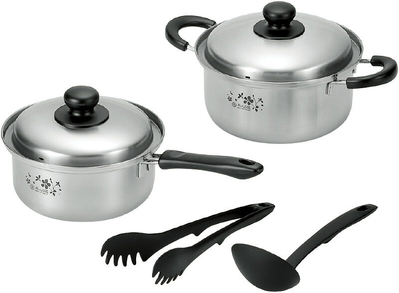 【ラッピング無料】国産 燕人の匠 桜吟 両手鍋20cm & 片手鍋18cm ETS-1000 日本製