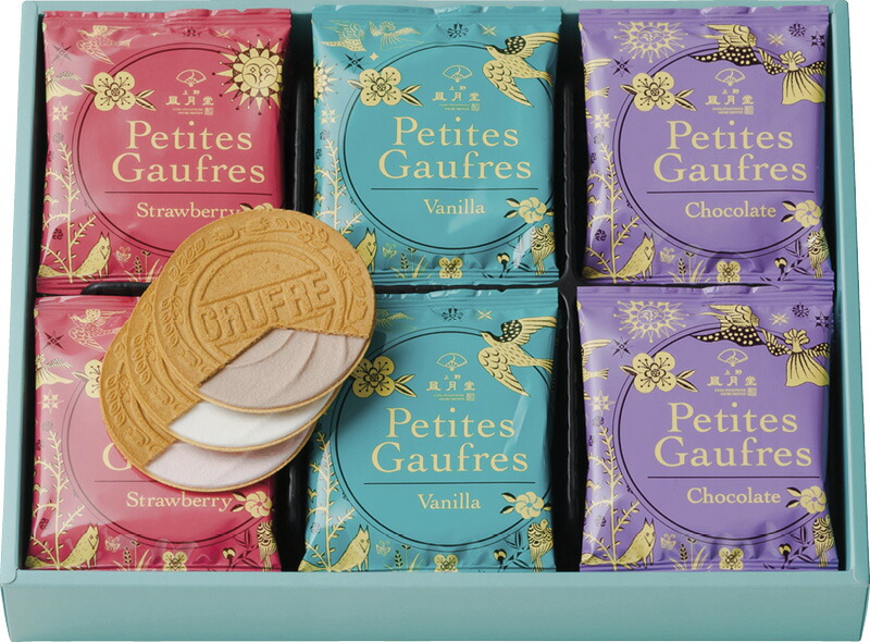 【ラッピング無料】上野?月堂 プティゴーフル FPGN-15 バニラ ストロベリー チョコレート
