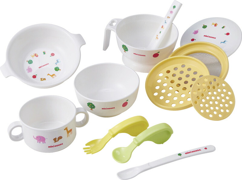 【ラッピング無料】国産 ミキハウス テーブルウェアセット 46-7124-820 日本製 食器セット スープマグ ファーストプレート ライスボウル スプーン フォーク フィーディングスプーン ベビーフードセット