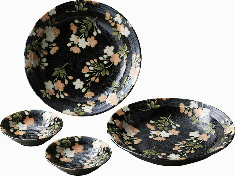 【ラッピング無料】国産 宇野千代 花和み 組皿揃 272501 日本製 大皿 小鉢