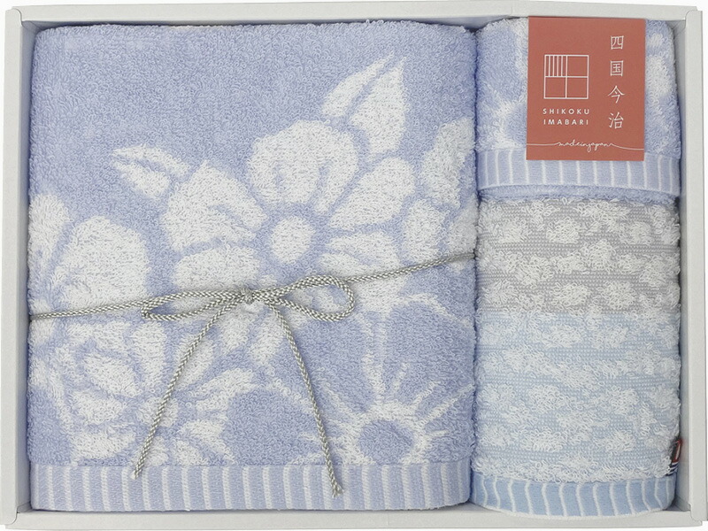 【ラッピング無料】国産 今治ギフト 華音 タオルセット ブルー SI300401 綿100% 日本製 バスタオル フェイス ウォッシュ タオル