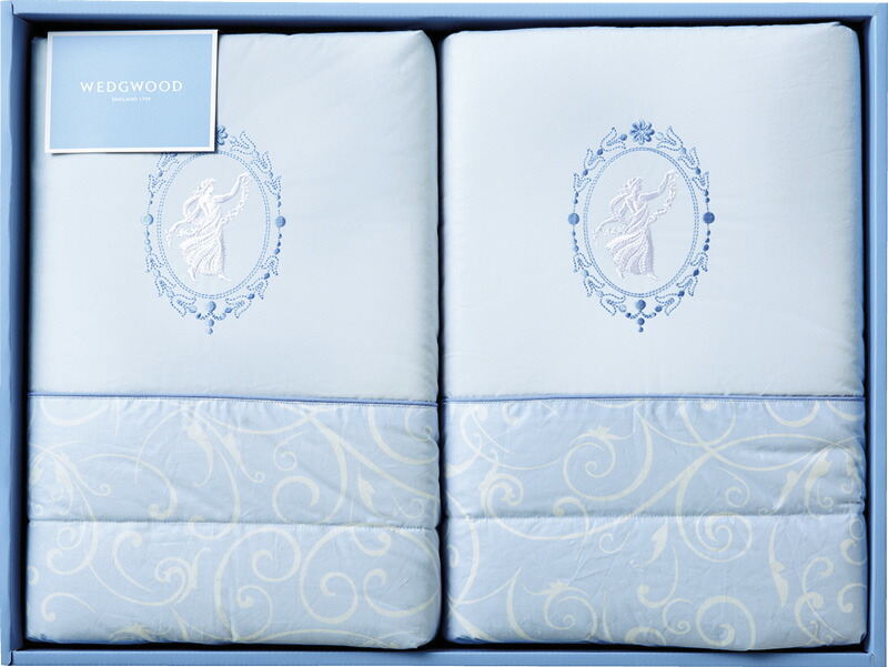 【ラッピング無料】国産 ウェッジウッド ジャスパー 羽毛 肌掛けふとん 2枚組 KE08305011 日本製 掛け布団