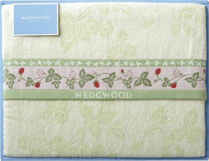 【ラッピング無料】ウェッジウッド ワイルドストロベリー タオルケット グリーン RR88500030G 綿100%