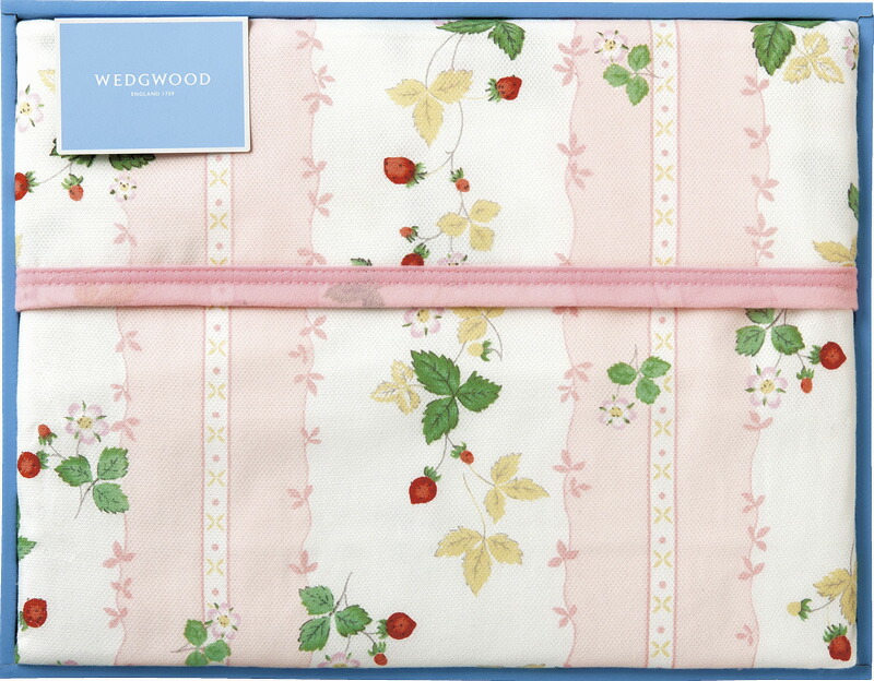 【ラッピング無料】国産 ウェッジウッド ワイルドストロベリー 綿毛布 ピンク FQ826010 11P 日本製