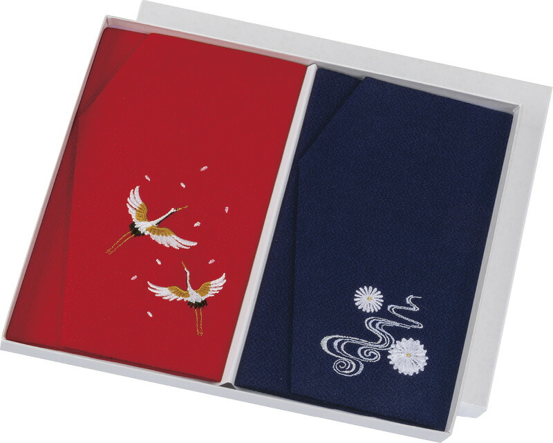 【ラッピング無料】国産 正絹ちりめん刺繍金封ふくさ 慶弔セット 013161 日本製