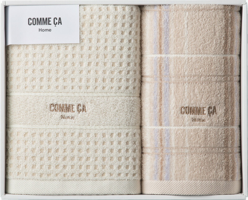 【ラッピング無料】コムサホーム フラン フェイスタオル & ウォッシュタオル 22709-55415-237 綿100%
