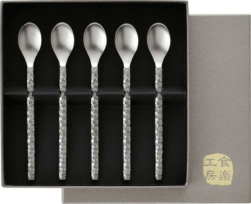 【ラッピング無料】国産 霞 チタン コーヒー スプーン 5PC TW-8 チタン 日本製