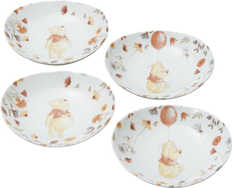 【ラッピング無料】国産 ディズニー フラワードリーム オーバルプレート4枚セット 3532-02 日本製 皿