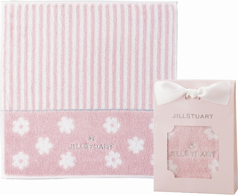 【ラッピング無料】ジル スチュアート スリール タオルハンカチ ピンク 58-3169080PI 綿100%