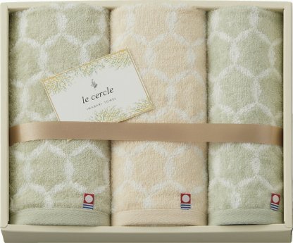 【ラッピング無料】国産 ル・セルクル フェイスタオル 2P & ハンドタオル LC4130 綿100% 日本製