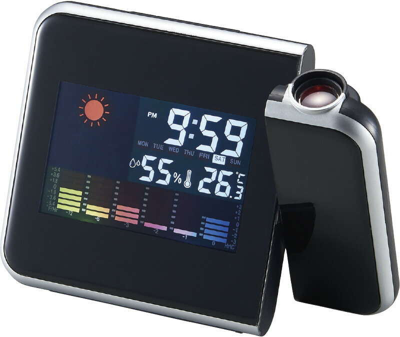 【ラッピング無料】プロジェクター機能付 ウェザークロック 6186-23 置き時計