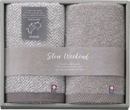 【ラッピング無料】国産 スローウィークエンド フェイスタオル 2P SW2519 綿100% 日本製