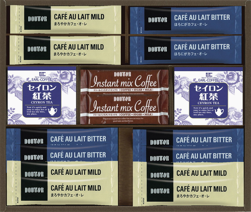 【ラッピング無料】ドトール スティックコーヒー・紅茶コレクション DST-BO ほろにがカフェ・オ・レ まろやかカフェ・オ・レ インスタントミックスコーヒー セイロン紅茶ティーバッグ