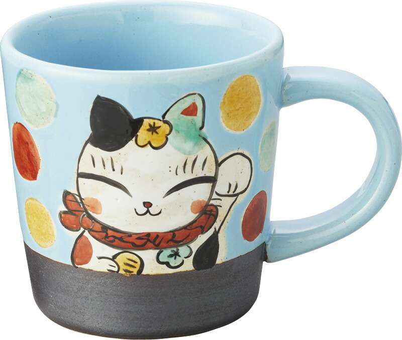 【ラッピング無料】国産 夕立窯 夕立窯のなかまたち マグカップ 水色三吉 YK688 日本製