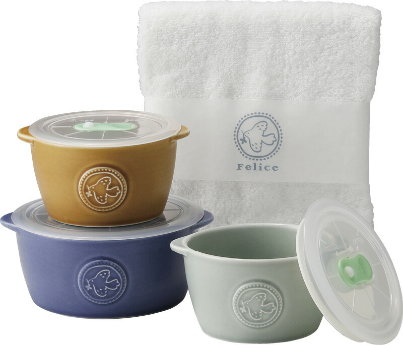 【ラッピング無料】フェリーチェ 高気密レンジパックセットSタオル付 FE-300 3P パックS パックM ウォッシュタオル