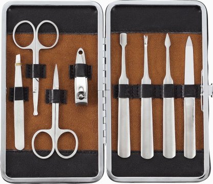 【ラッピング無料】Ｍｒ．男前 ネイルケアセット ハルト MM-9115 ケース 爪切り 眉毛切り 甘皮押し ピンセット 鼻毛切り ヤスリ キューティクルトリマー