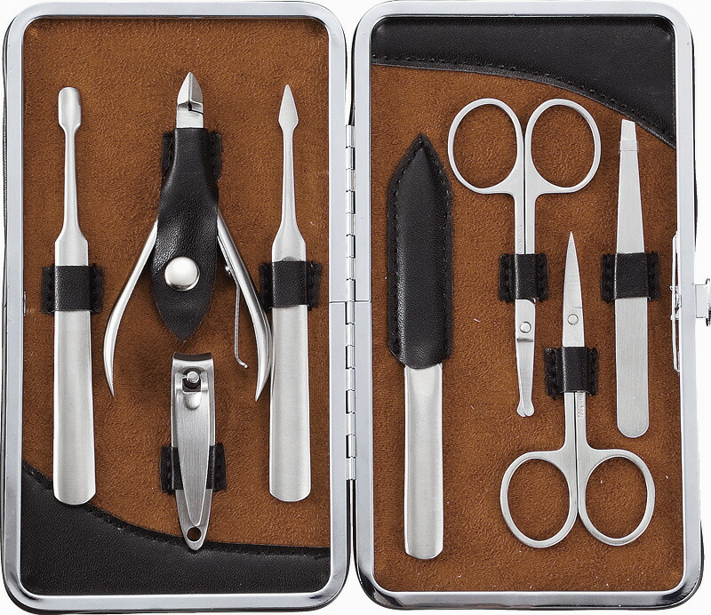 【ラッピング無料】Mr.男前 ネイルケアセット リョウマ MM-9116 ケース ネイルニッパー 爪切り 眉毛切り 鼻毛切り 甘皮押し ヤスリ ピンセット